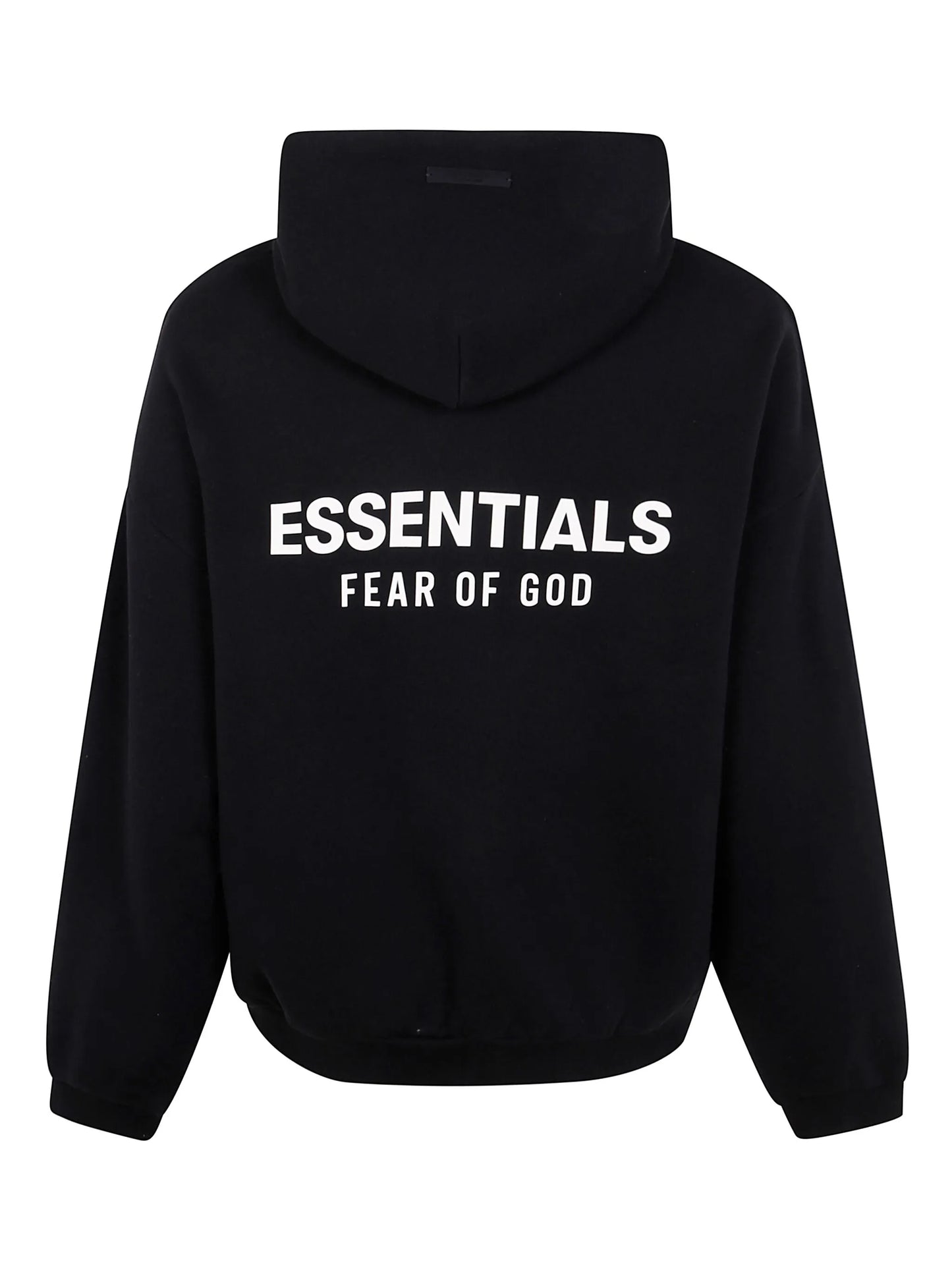 Hoodie Essentials Negra con Blanco