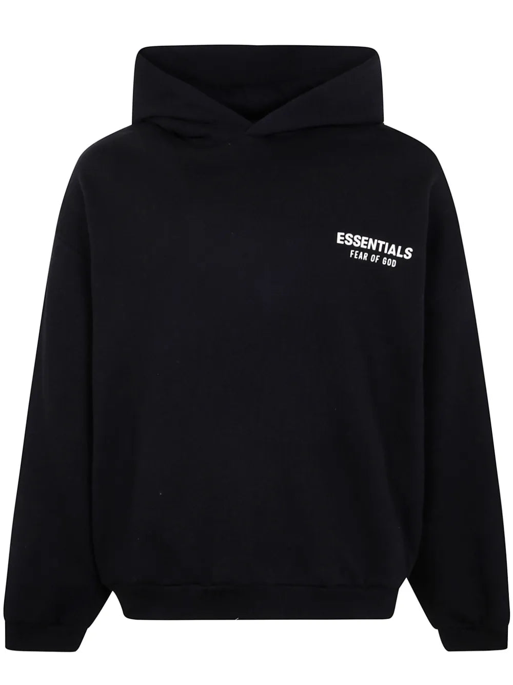 Hoodie Essentials Negra con Blanco