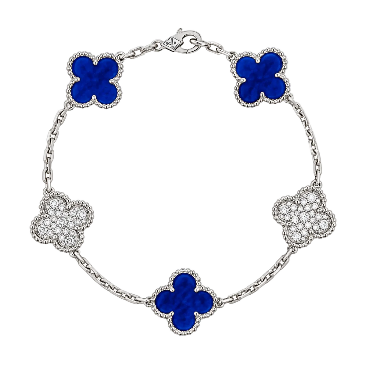 PULSO DE PLATA .925 "Azul & "Zirconia Plata"