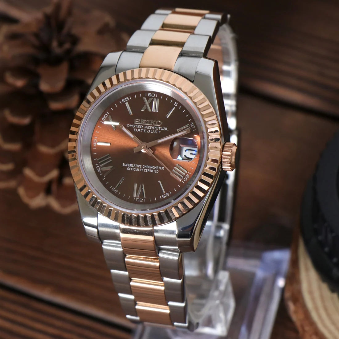 RELOJ SEIKOJUST CHOCOLATE ROMAN