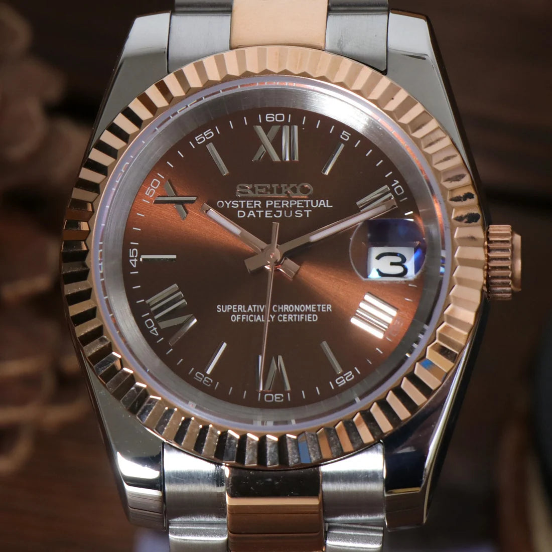 RELOJ SEIKOJUST CHOCOLATE ROMAN